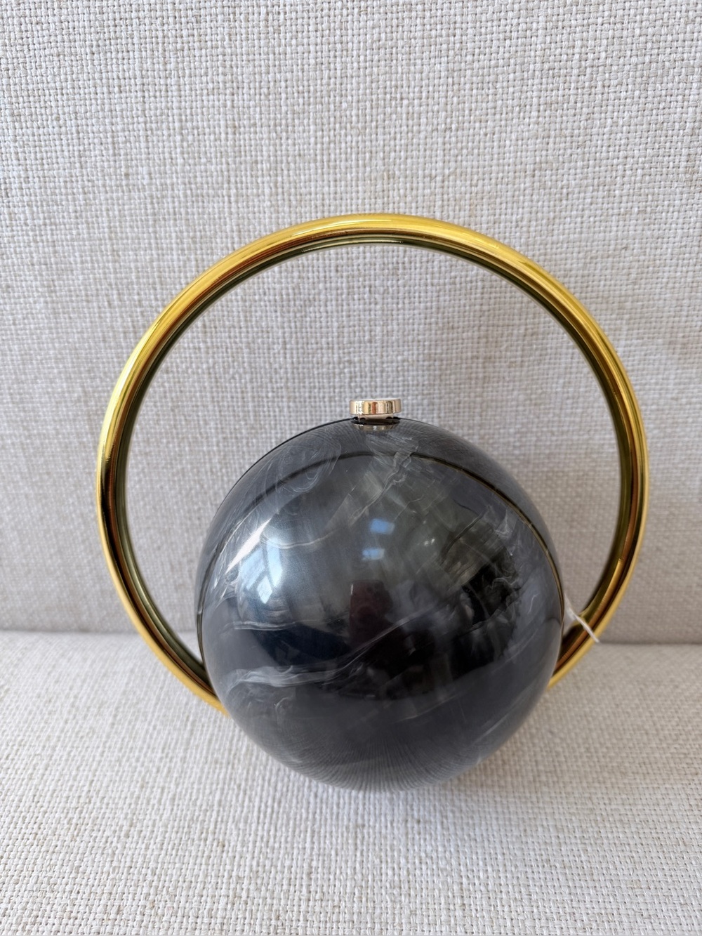 Modern Gold and Black Marble Decorative Spheres